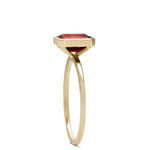 Rectangle Bezel Set Garnet Ring, 14K