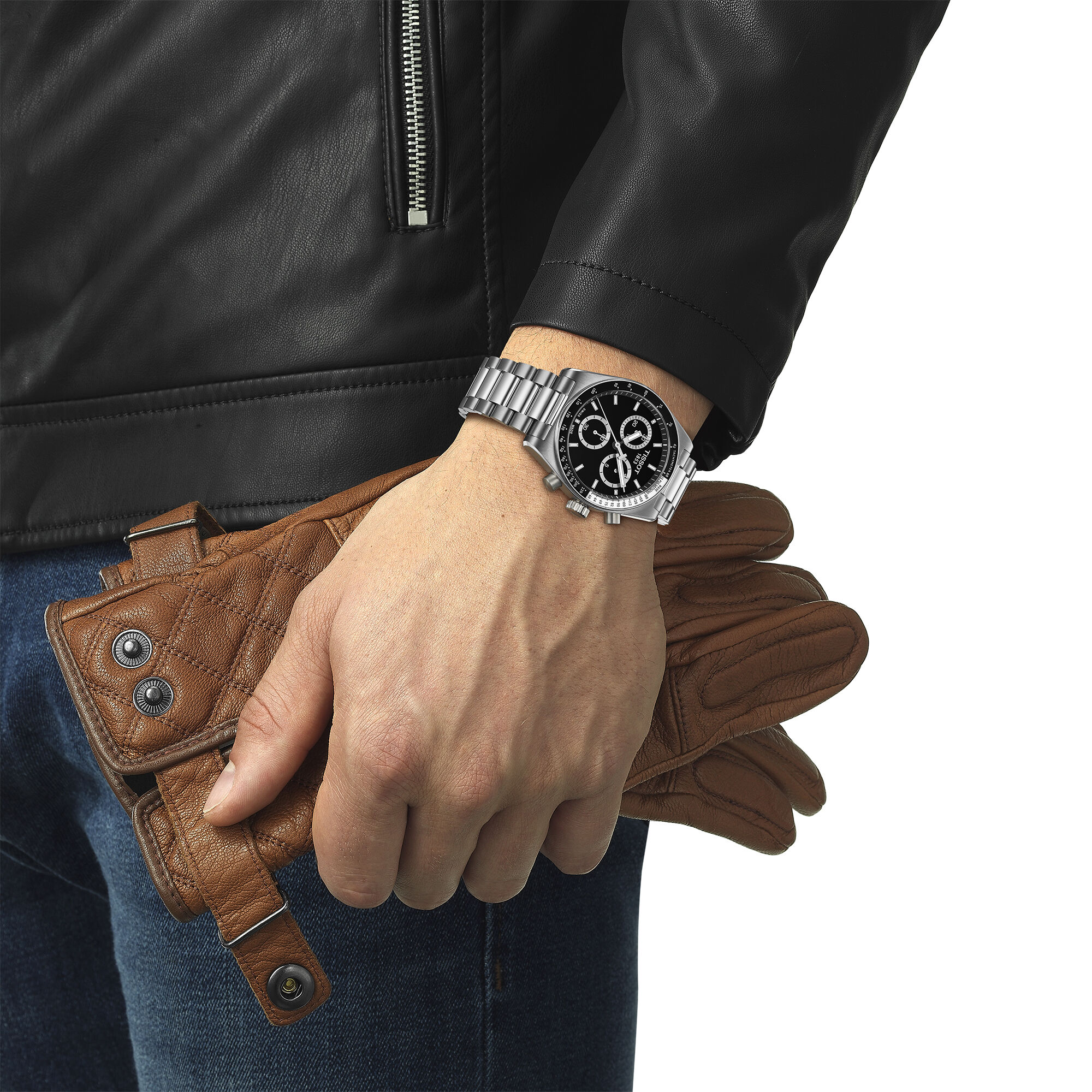 時計 kwbt516 TISSOT PR516 Chronograph Black Dial Watch, 40mm