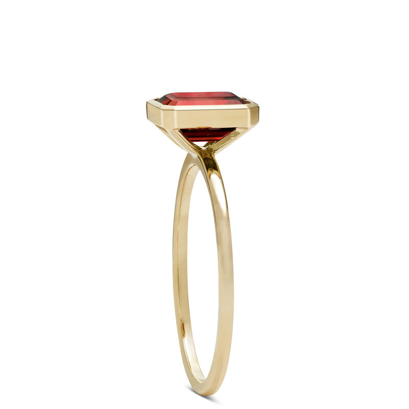 Rectangle Bezel Set Garnet Ring, 14K image number 1