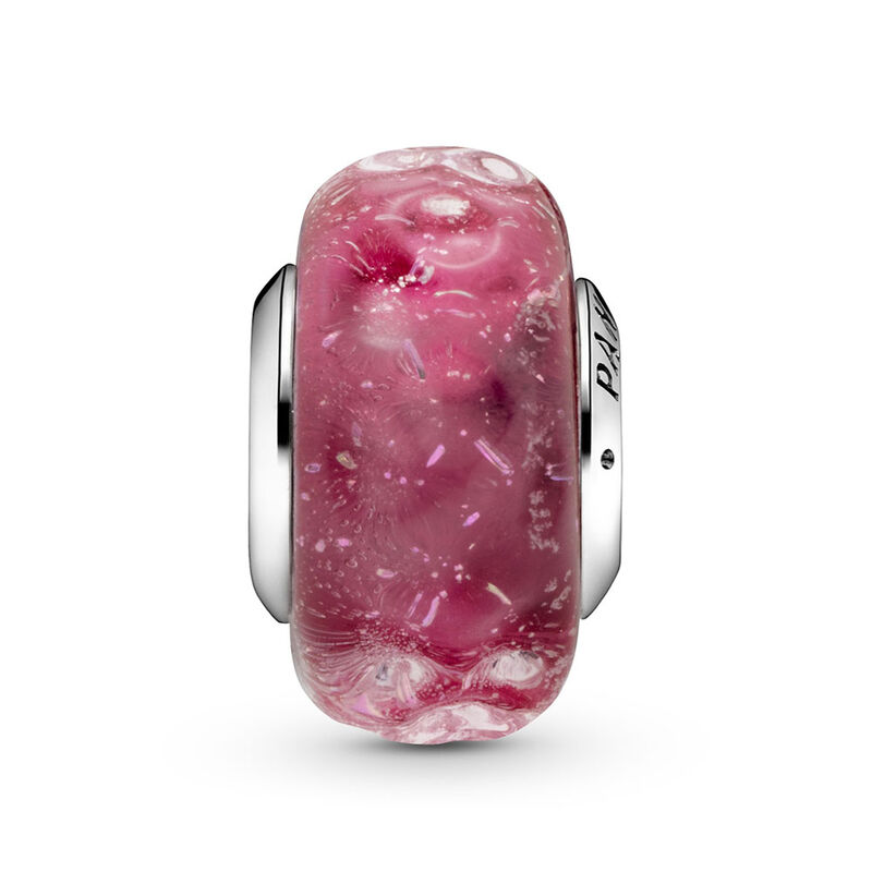 Pandora Wavy Fancy Pink Murano Glass Charm image number 2