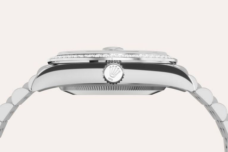 rolex datejust in white rolesor - combination of oystersteel and white gold, m126284rbr-0011 - white rolesor - ben bridge