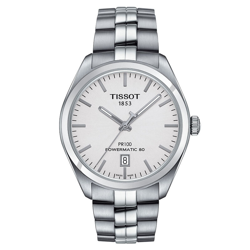 Tissot PR 100 Powermatic 80 Silver Dial Steel Watch, 39mm image number 1