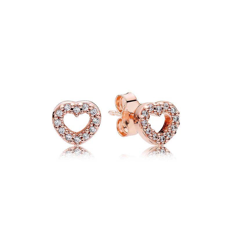 Pandora Captured Hearts CZ Earrings image number 1