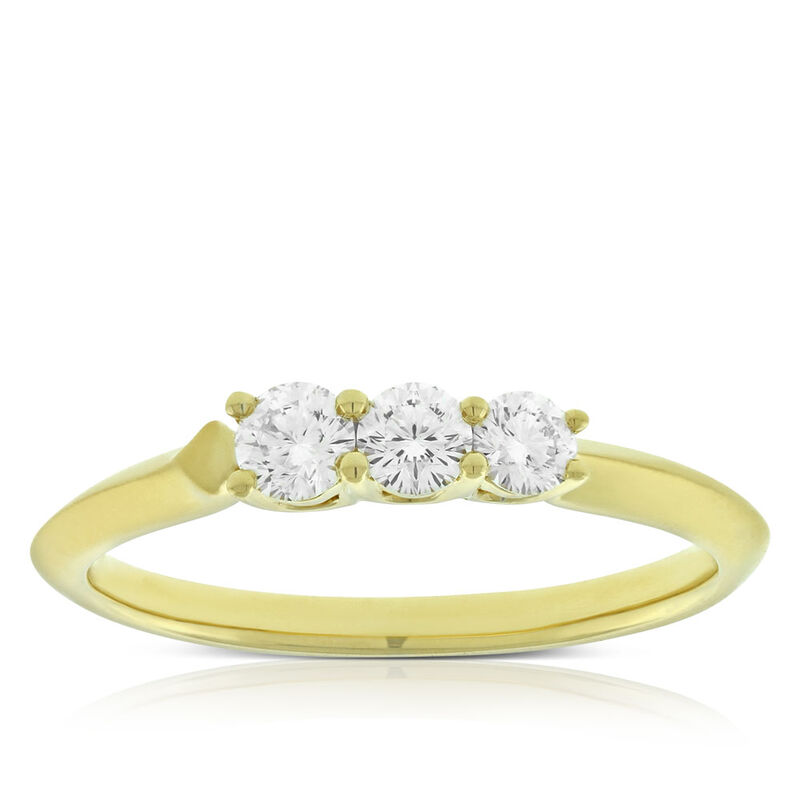 Jade Trau for Ben Bridge Signature Diamond Graduated 3-Stone Diamond Ring 18K image number 1