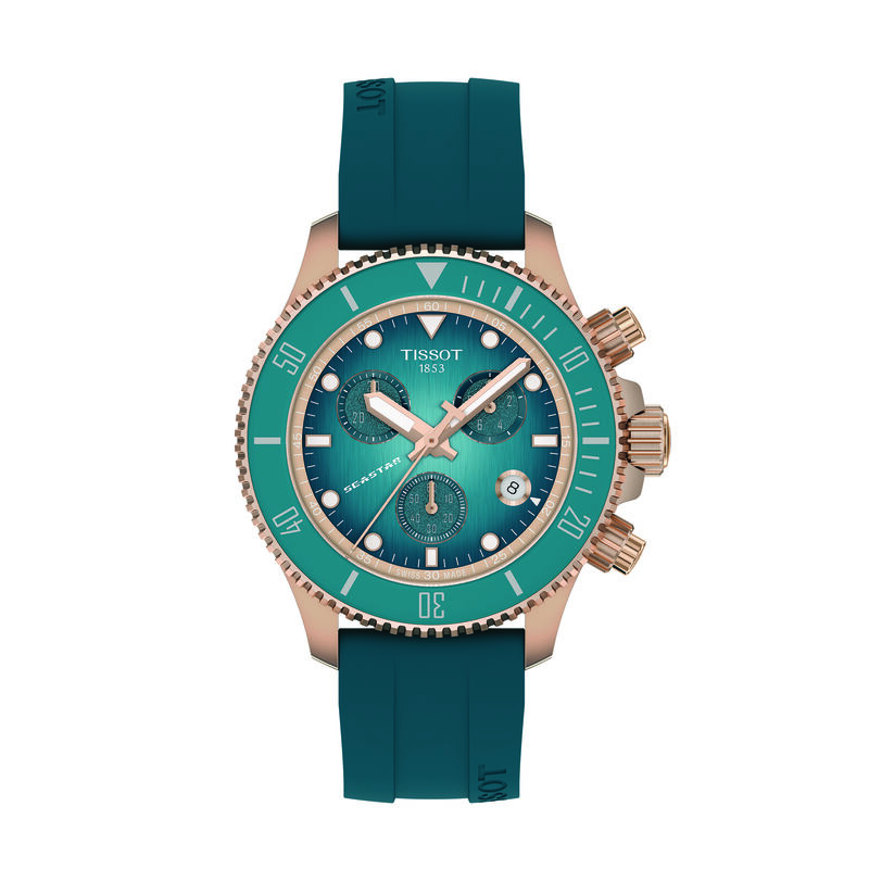 TISSOT Seastar Turquoise Dial Watch, 38mm image number 0