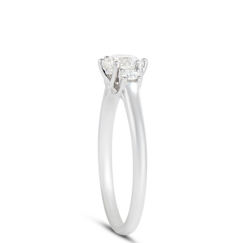 Low Profile Round Diamond Engagement Ring, 14K White Gold image number 1