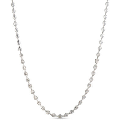 Pear Shaped Diamond Necklace, 2 &frac12; Total Carat Weight, 14K White Gold