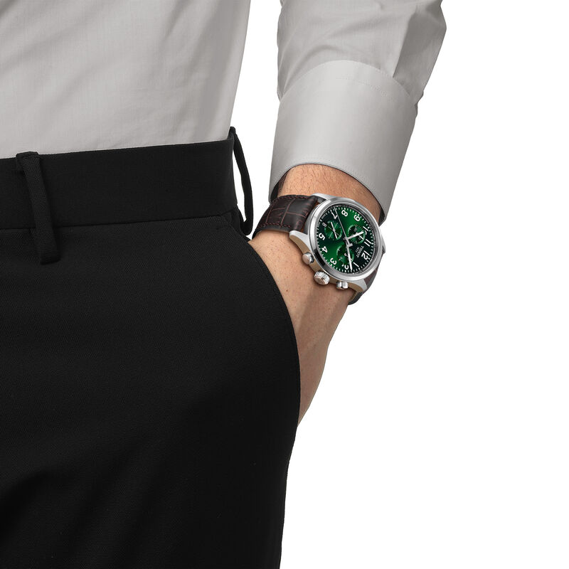 TISSOT Chrono L Green Dial Watch, 42mm image number 3