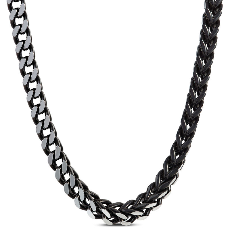 Black IP Franco Chain in Stainless Steel, 24" image number 2