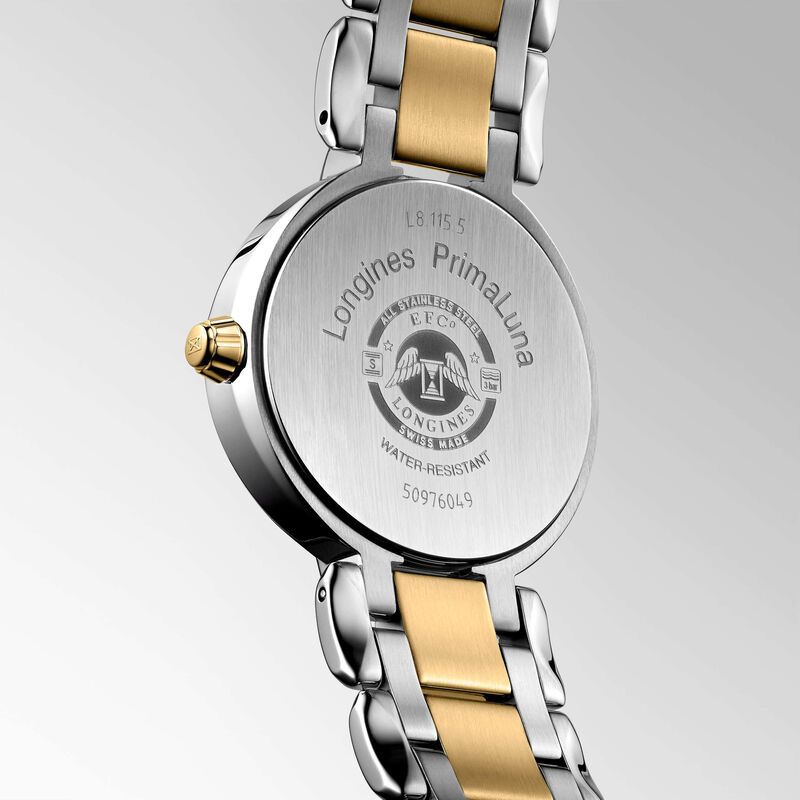 Longines PrimaLuna Watch Gold Dial Steel Bracelet, 30mm image number 2
