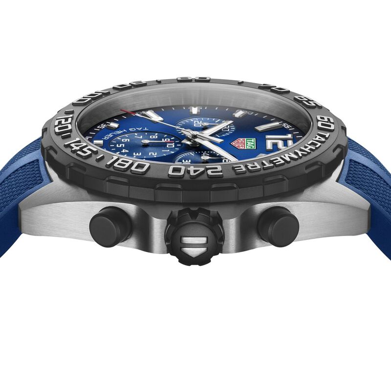TAG Heuer Formula 1 Chronograph Blue Dial Blue Rubber Strap, 43mm image number 2