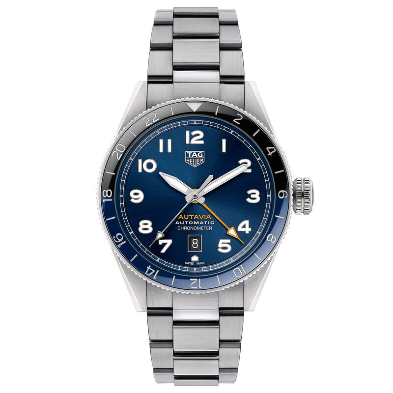 TAG Heuer Autavia GMT Watch Steel Case Blue Dial, 42mm image number 0
