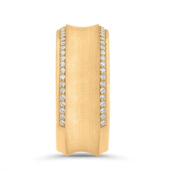 Bella Ponte Brushed Concave Diamond Band in 14K Yellow Gold