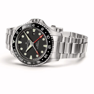 Hamilton Khaki NavyScuba Auto GMT Black Dial Watch, 43mm