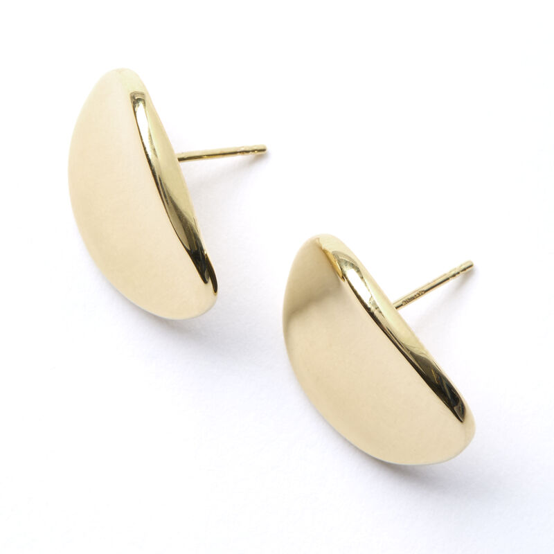 Toscano Oval Button Studs, 14K Yellow Gold image number 1
