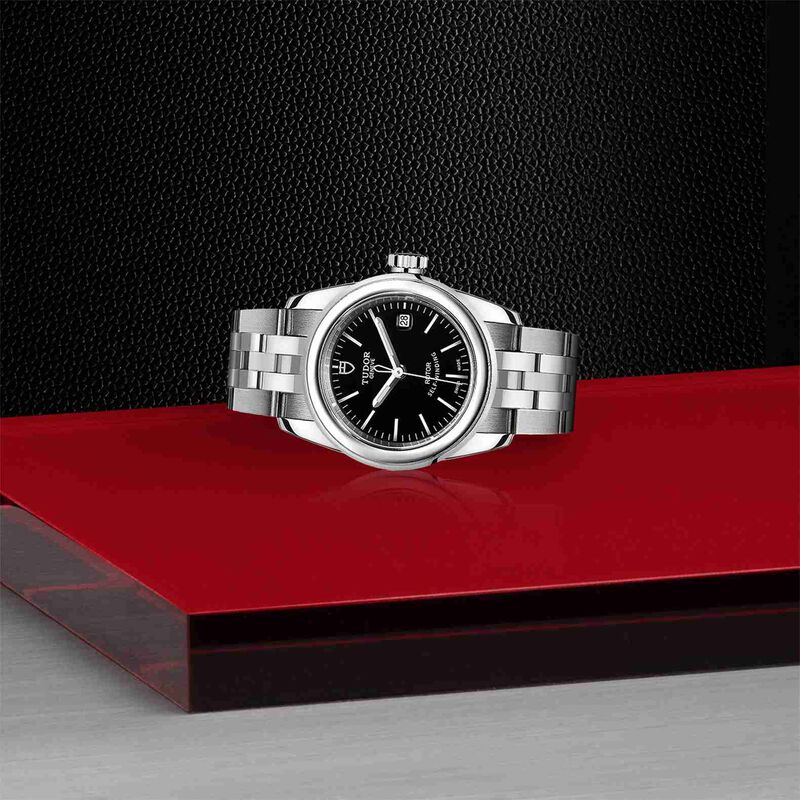 TUDOR Glamour Date Watch Black Dial Steel Bracelet, 26mm image number 2