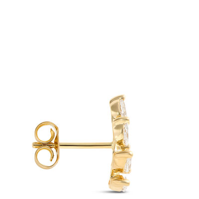 Marquise Diamond Climber Earrings, &frac12; Total Carat Weight, 14K Yellow Gold