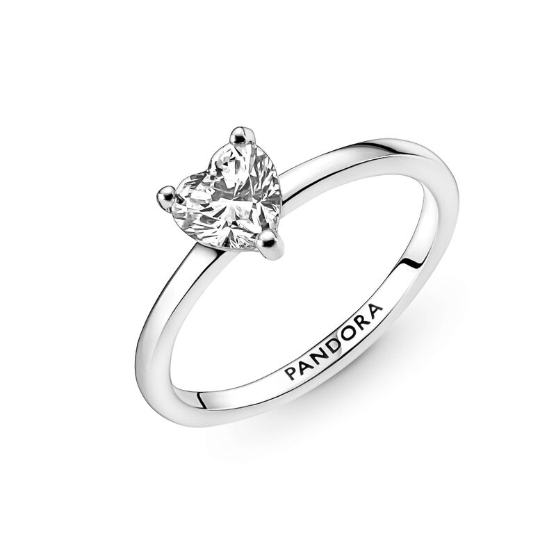 Pandora Sparkling Heart Solitaire Ring image number 3