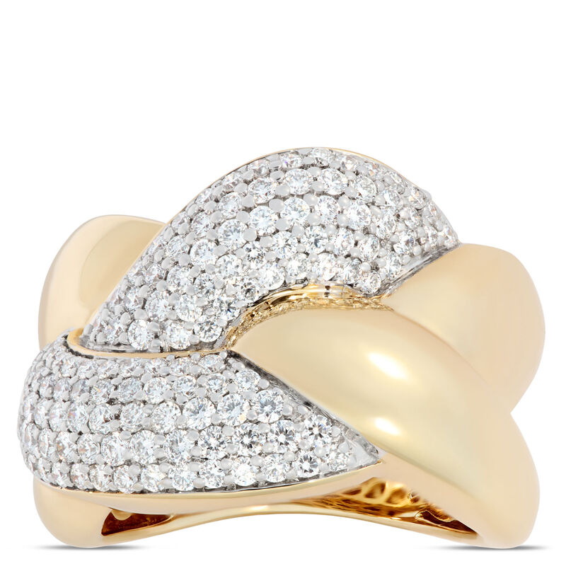 Intertwined Diamond Cluster Ring, 14K Yellow Gold Size 5 image number 0