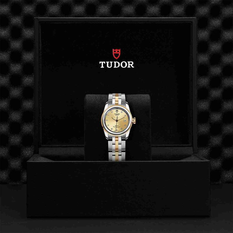 TUDOR Glamour Date Watch Champagne Dial Steel Bracelet, 26mm image number 1