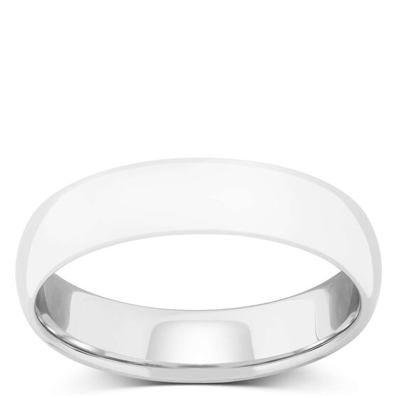 Polished Rounded Comfort Fit 5mm Band in Platinum