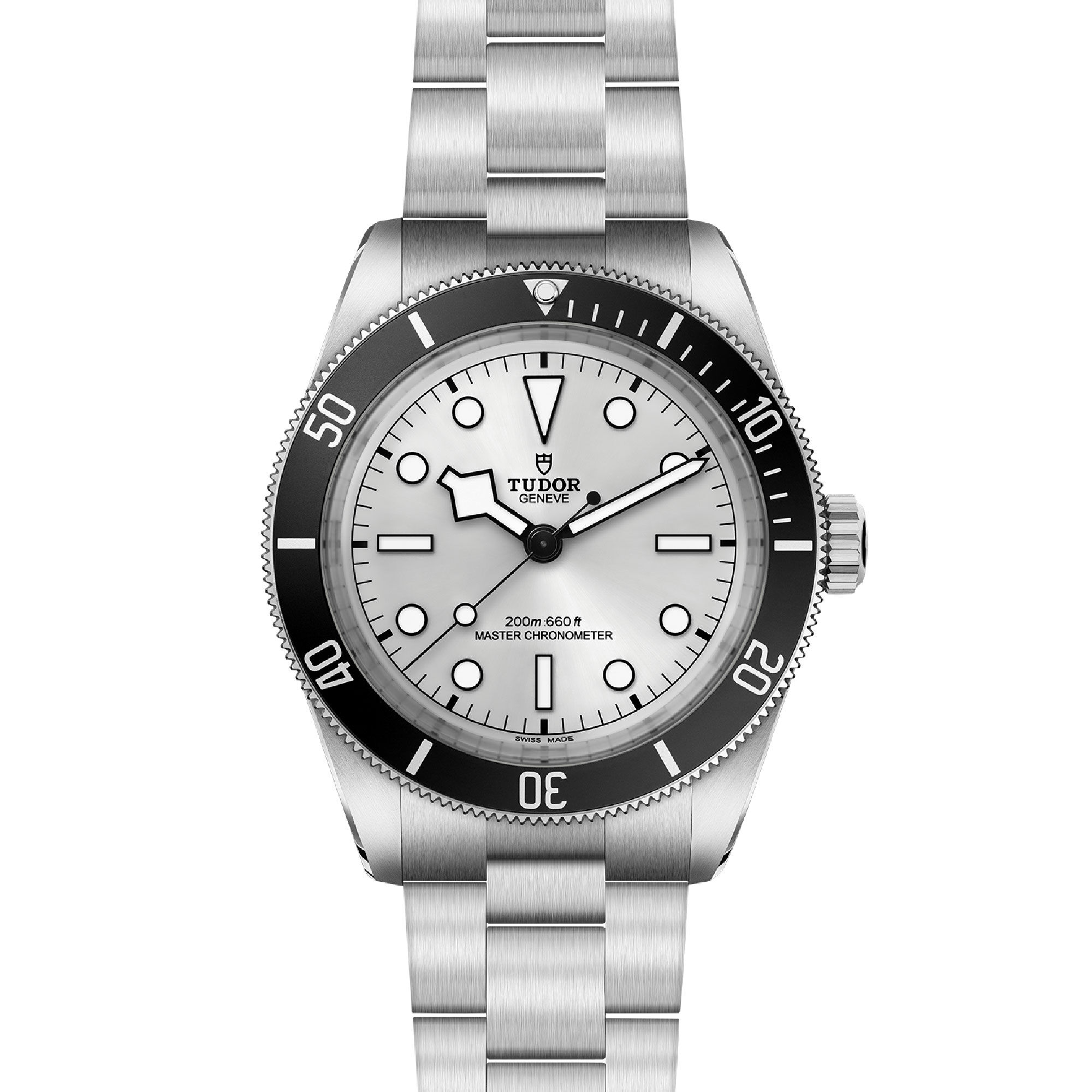 銀ベイ TUDOR Black Bay 68 Silver Dial Watch, 43mm