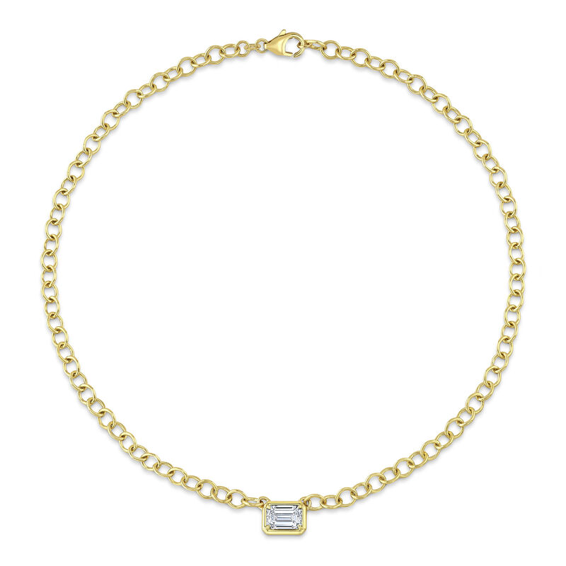 Rahaminov Emerald Cut Diamond Choker, 18K Yellow Gold image number 0