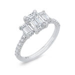 Bella Ponte 3-Stone Emerald Cut Diamond Engagement Ring 14K