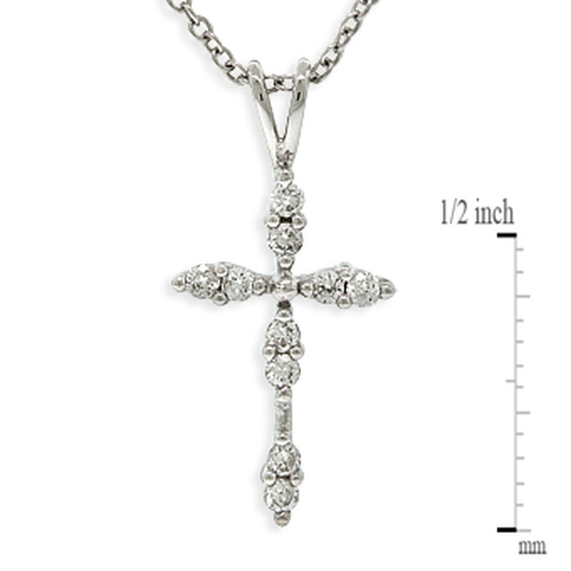 Diamond Cross Pendant 14K image number 3