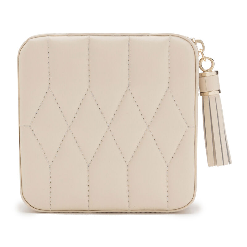 WOLF Caroline Beige Leather Zip Travel Case image number 1