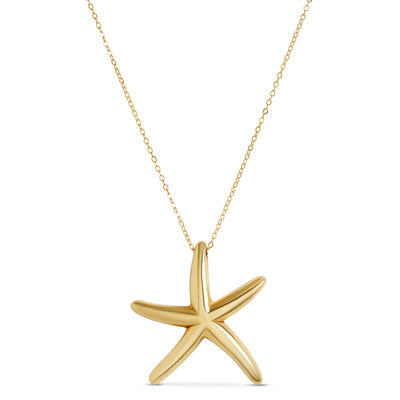 Toscano Starfish Pendant Necklace, 14K Yellow Gold