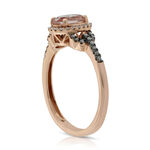 Rose Gold Morganite & Diamond Ring 14K