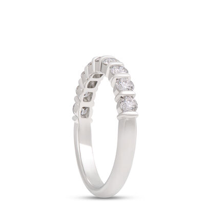 Platinum Band With Round Diamonds