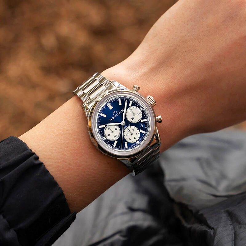 Norqain FREEDOM 60 Chrono Watch Blue Dial Steel Bracelet, 40mm image number 1