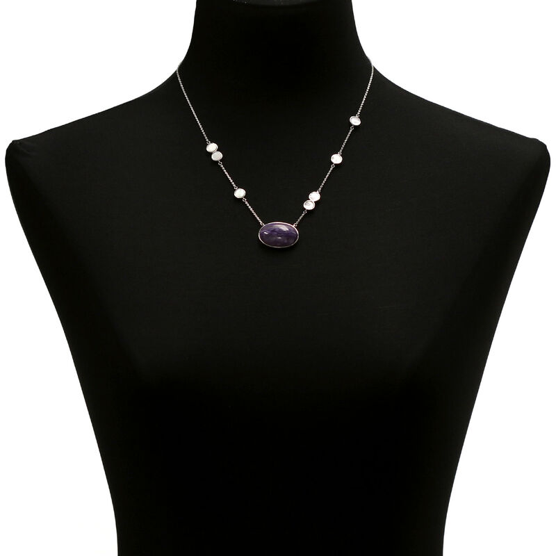 Lisa Bridge Charoite & Mother of Pearl Necklace image number 2