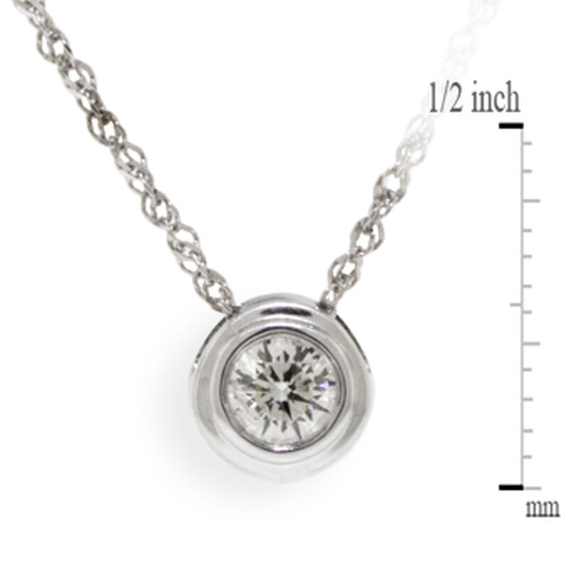 Bezel Set Diamond Necklace 14K, 1/5 ct. image number 2