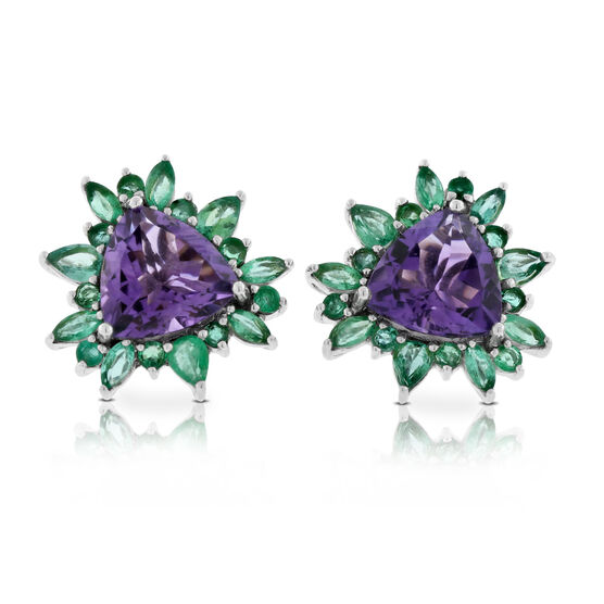 Lisa Bridge Amethyst & Emerald Earrings