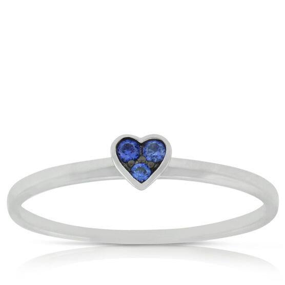 Sapphire Heart Ring 14K