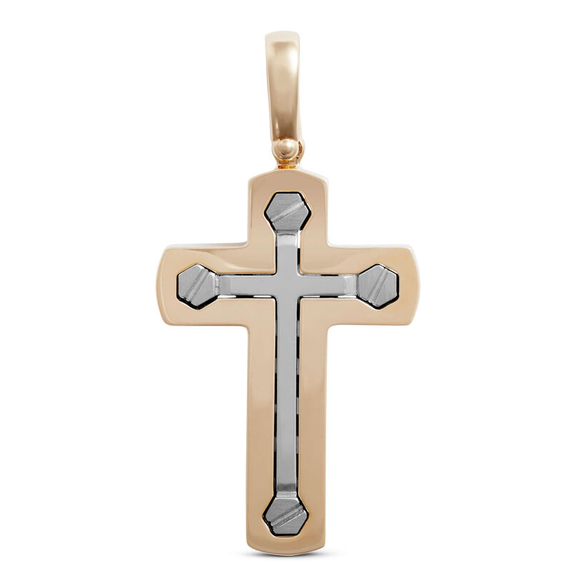 Toscano Two-Tone Cross Pendant Charm, 14K Gold image number 1
