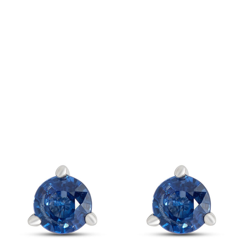 Sapphire Stud Earrings, 14K White Gold image number 0