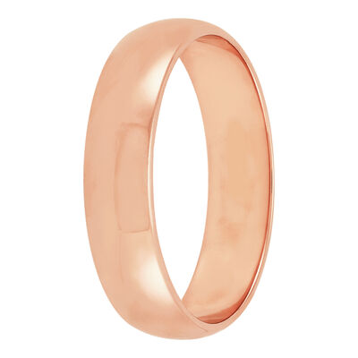 Rose Gold Polished Rounded 5mm Band 18K