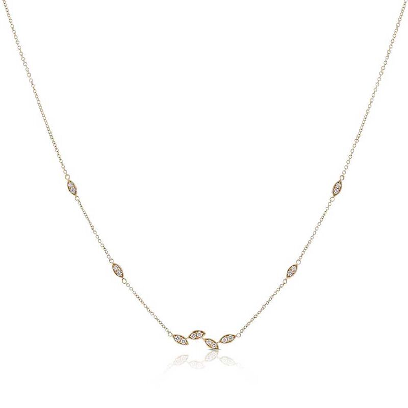 Marquise Shapes Diamond Necklace 14K image number 0