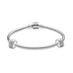 Pandora Iconic Clasp Bracelet & CZ Clips Gift Set with Free Charm