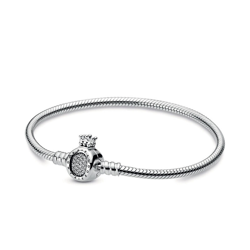 Pandora Moments Pandora Crown O & Snake Chain CZ Bracelet image number 0