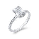 Bella Ponte Emerald Cut Diamond Engagement Ring Setting 14K