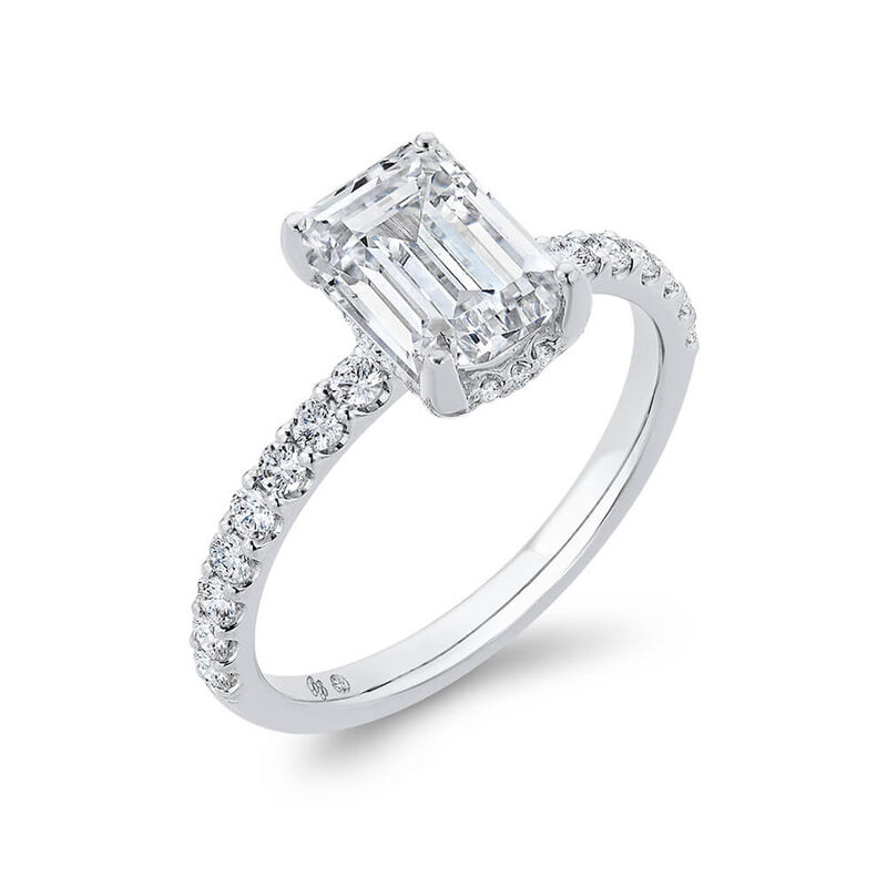 Bella Ponte Emerald Cut Diamond Engagement Ring Setting 14K image number 1