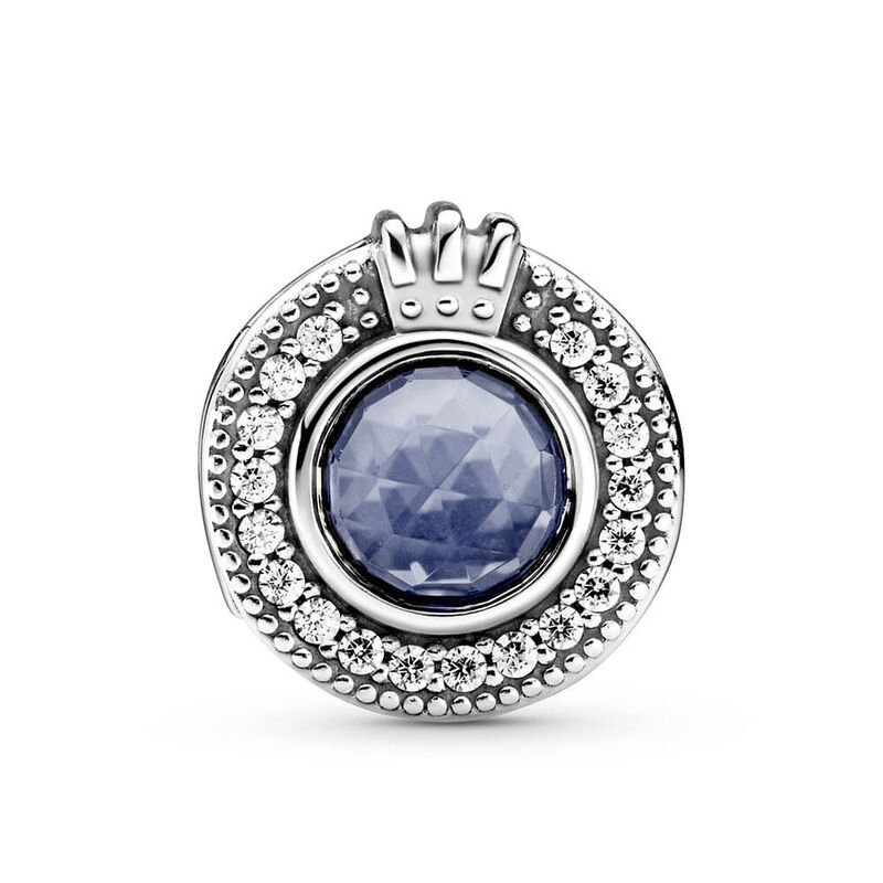 Pandora Sparkling Blue Crown O Crystal & CZ Charm image number 1