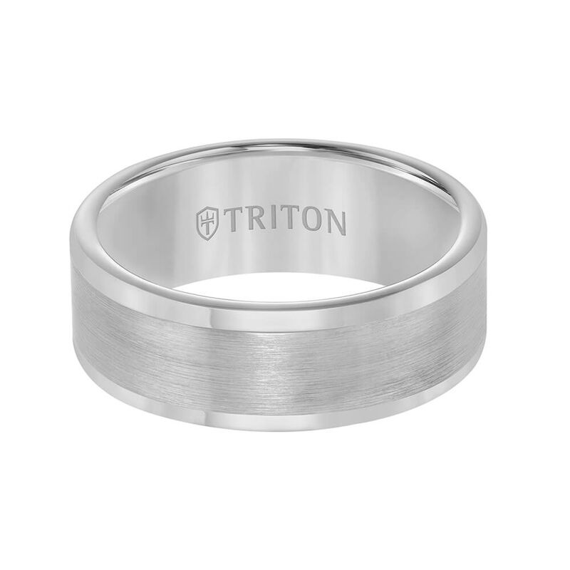TRITON Contemporary Comfort Fit Satin Finish Band in Grey Tungsten, 8 mm image number 2
