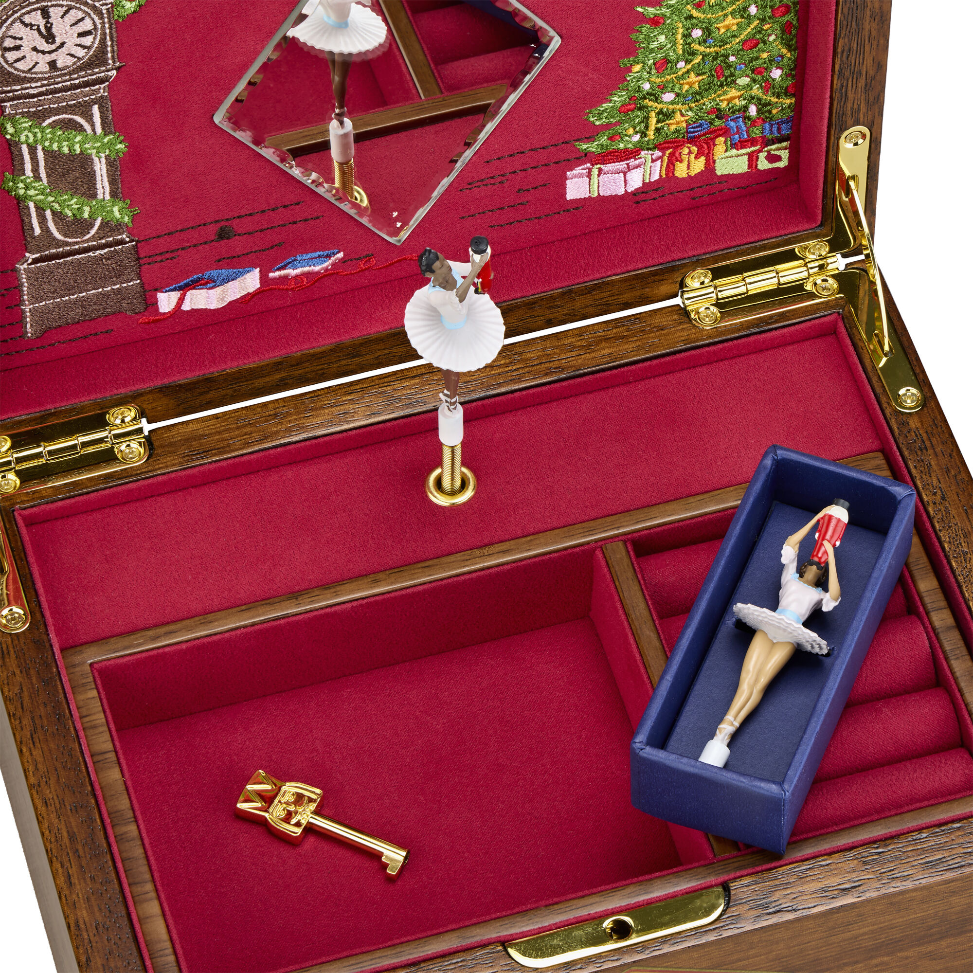 WOLF Ballet Musical Jewellery Box – Nutcracker Walnut Wood