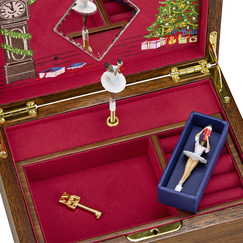 WOLF Ballet Musical Jewellery Box &ndash; Nutcracker Walnut Wood image number 5